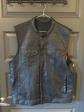 Milwaukee Leather Black Club Style Motorcycle Vest Men's 2XL